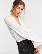 Jdy Shirt With Lace Detail In White