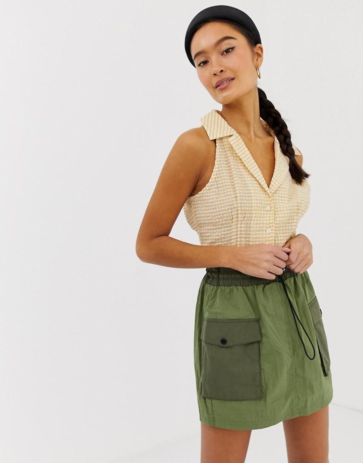 Emory Park Sleeveless Blouse In Gingham-yellow