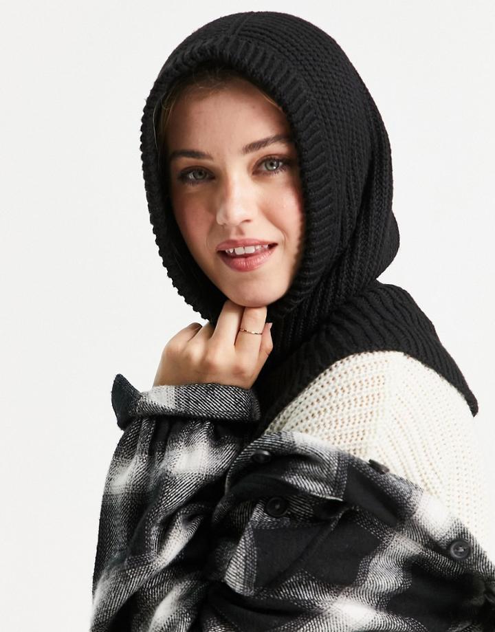 Pieces Recycled Knitted Snood In Black