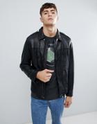Pretty Green Leather Jacket In Black - Black