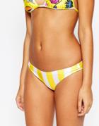 Wildfox Stripe Bikini Bottoms - Yellow Daisy