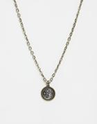 Icon Brand Medallion Coin Necklace - Silver
