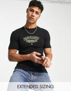 Asos Design Muscle Fit T-shirt In Black With Detroit City Print