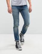 Rollas Thin Captain Slim Fit Jean Rambler Wash - Blue