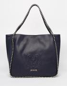 Love Moschino Shopper Bag With Chain Straps - Navy