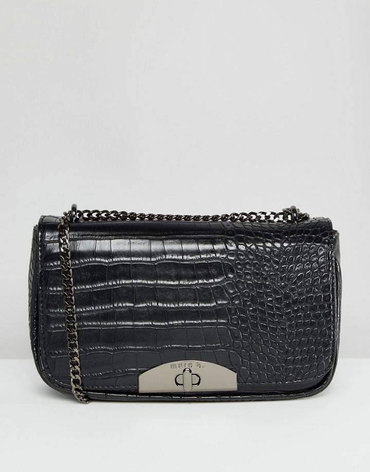 Marc B Moc Croc Cross Body Bag - Black