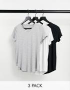 Hollister 3 Pack Relaxed Crew Neck T-shirt In Multi