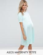 Asos Maternity Petite Swing Dress With Puff Sleeve - Green