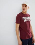 Abercrombie & Fitch Legacy Applique Script Logo T-shirt In Burgundy - Red
