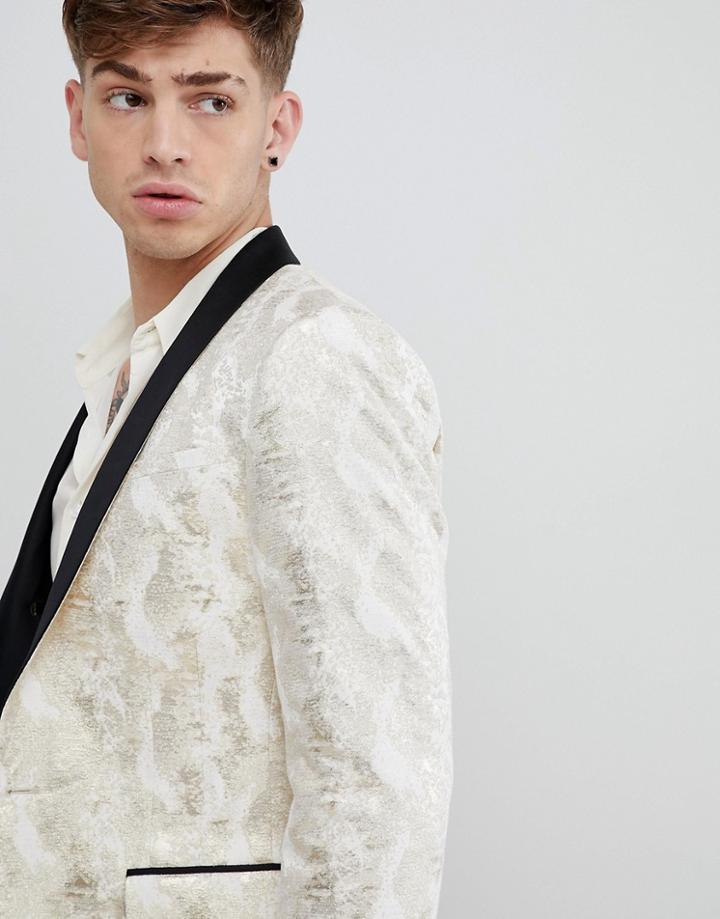 Twisted Tailor Super Skinny Suit Jacket In Gold - Gold