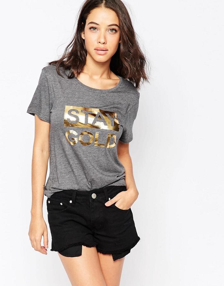 South Parade Stay Gold T-shirt - Gray