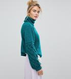Oneon Hand Knitted Textured Sleeve Sweater - Green