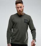 The North Face Fine Long Sleeve Top Square Logo In Dark Green Exclusive To Asos - Green