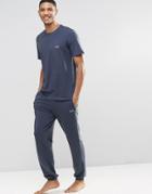 Hugo Boss Lightweight Cuffed Joggers In Regular Fit - Navy