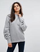Vero Moda Pleated Sleeve Sweater - Gray