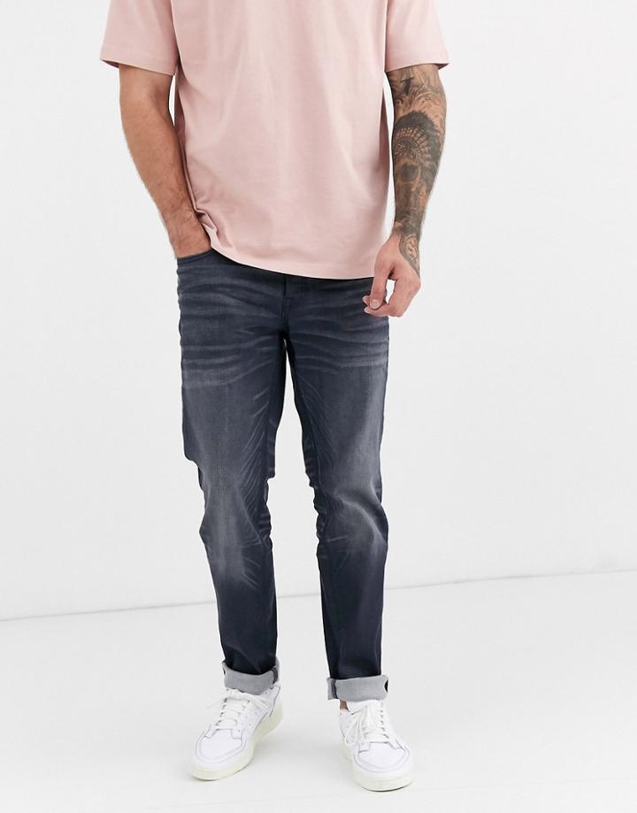 Jack & Jones Intelligence Slim Fit Jeans In Gray Wash-grey