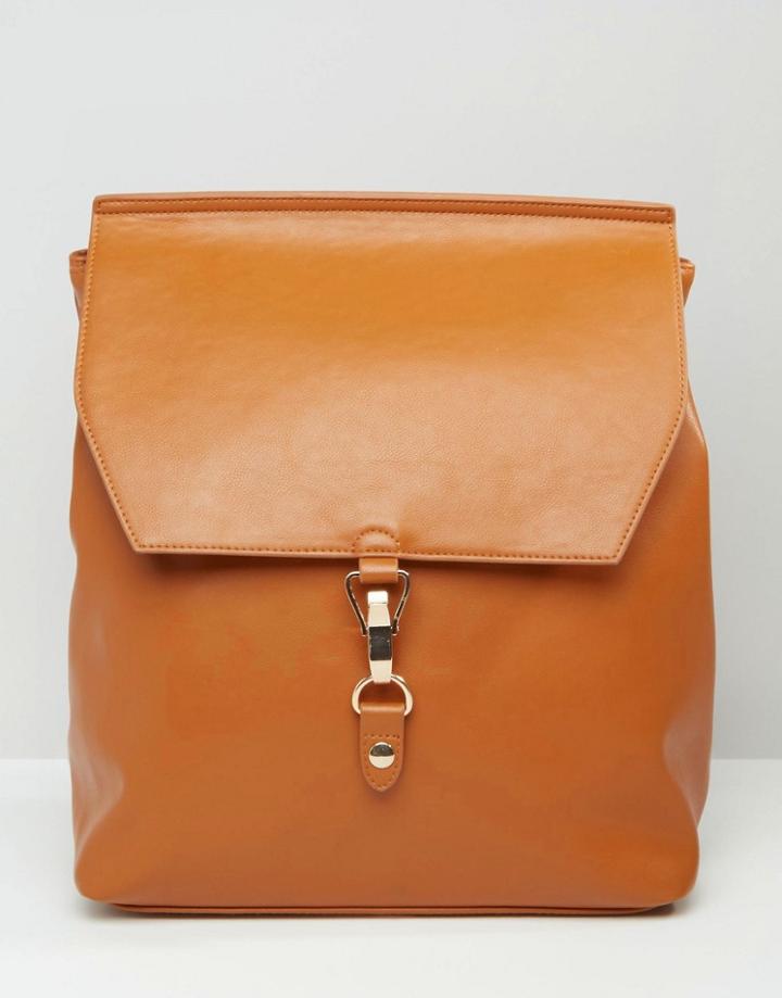 Asos Clip Front Backpack - Tan