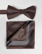 Selected Homme Bow Tie & Pocket Square Set - Red