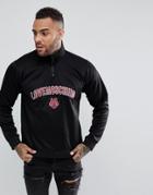 Love Moschino Sweatshirt In Black Quarter Zip - Black