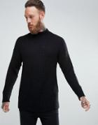 Asos Mohair Wool Blend Turtleneck Sweater In Black - Black