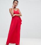 Asos Petite Wrap Maxi Dress - Red