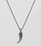 Reclaimed Vintage Inspired Necklace With Stainless Steel Tooth Pendant In Silver Exclusive At Asos