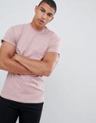 New Look T-shirt With Roll Sleeves In Mid Pink - Pink