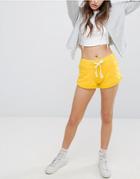 Bershka Jersey Runner Short - Yellow