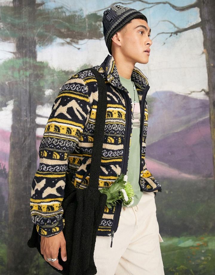 The North Face Campshire Printed Fleece In Multi-yellow