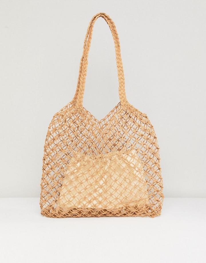 Warehouse Knitted Bag - Beige