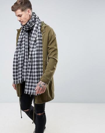 Dr Martens Wool Check Scarf - Gray