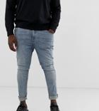 Asos Design Plus Super Skinny Jeans In Light Wash