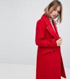 Oasis Tailored Double Breasted Coat - Red
