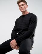 New Look Sweater With Ripple Stitch In Black - Black