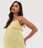 New Look Maternity Square Neck Cami In Yellow - Yellow