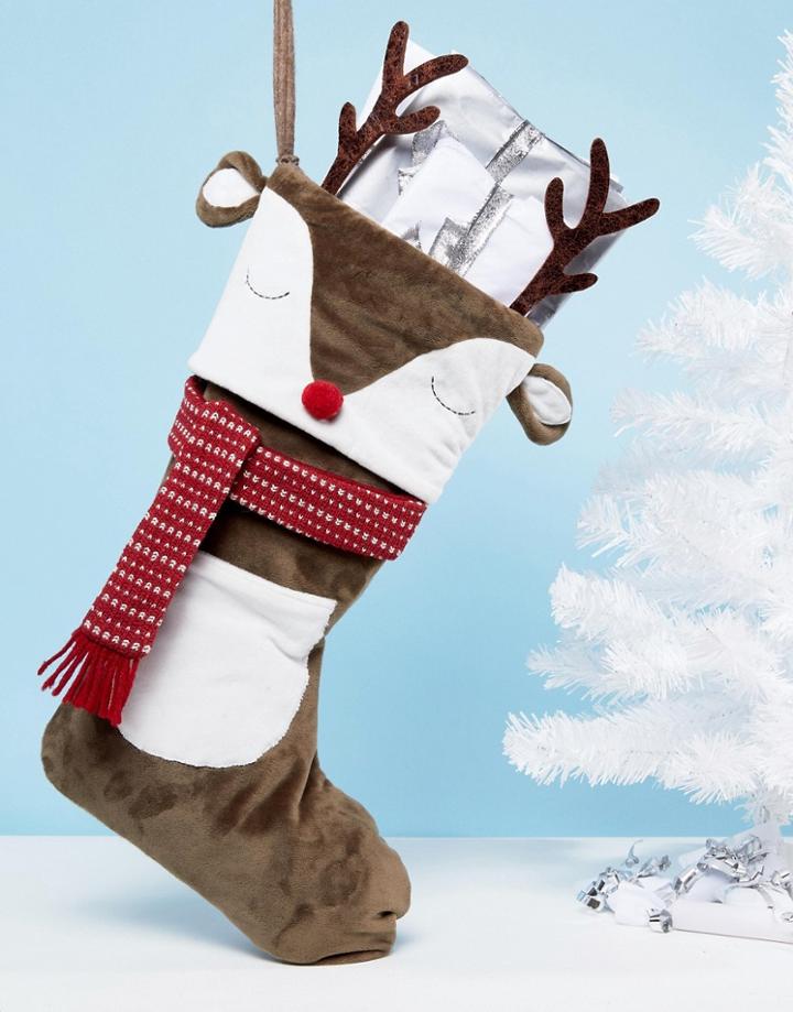 Sass & Belle Reindeer Holidays Stocking - Multi