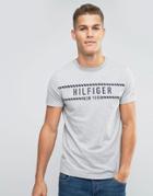 Tommy Hilfiger T-shirt With Chest Band Logo In Gray - Gray