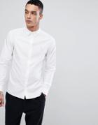 Allsaints Long Sleeve Shirt In Poplin - White