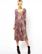Asos Midi Dress In Tapestry Style Print.