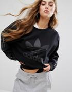 Adidas Paris Black Sweatshirt With Sheer Panels - Black