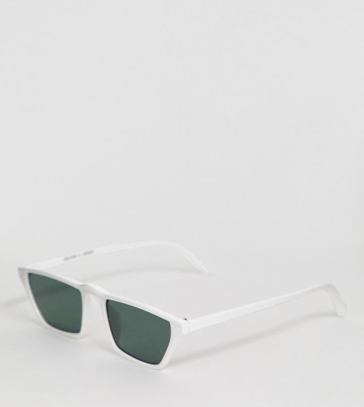 Monki Narrow Sunglasses In White - White
