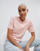 Adidas Originals Trefoil Print T-shirt In Pink - Pink