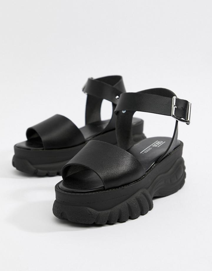 Asos Design Foxie Chunky Flatform Sandals - Black