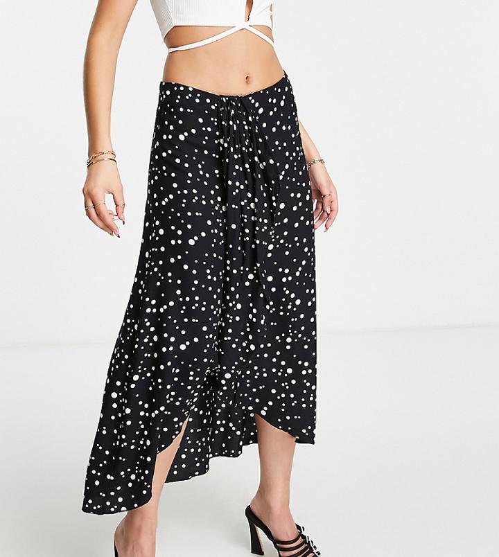 Vila Exclusive Midi Skirt In Polka Dot - Part Of A Set-black