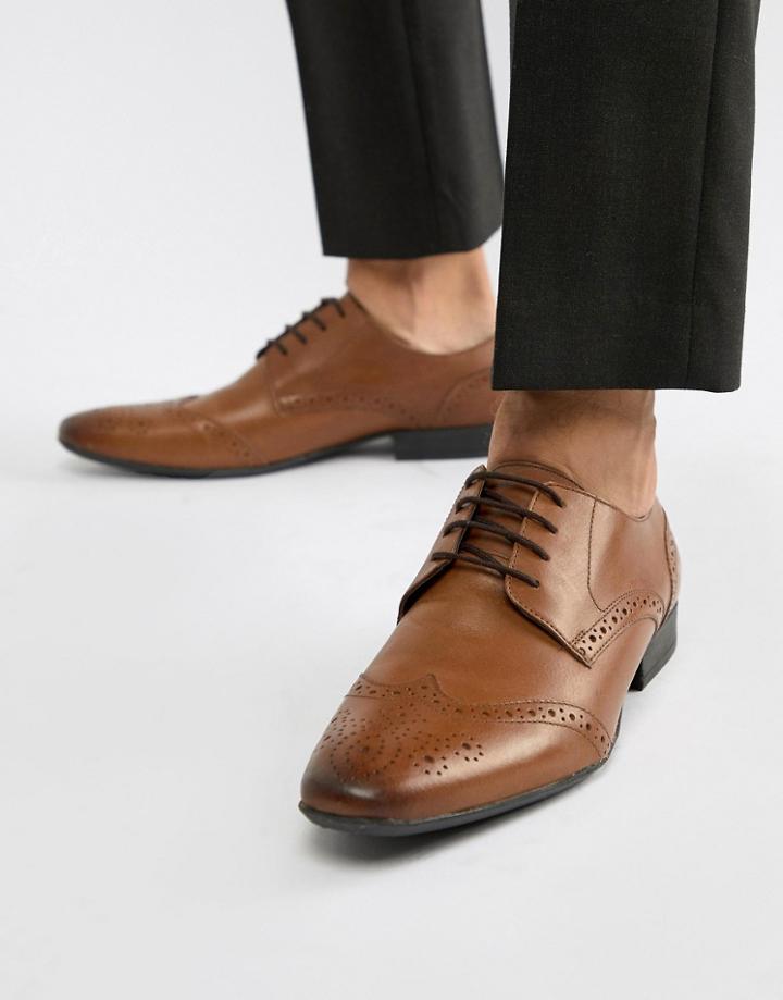 Moss London Brogues In Tan - Tan