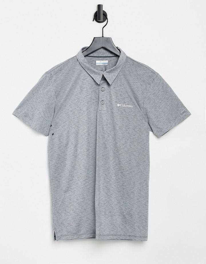 Columbia Triple Canyon Tech Polo Top In Gray-grey