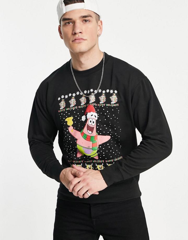 Spongebob Patrick Christmas Sweatshirt In Black