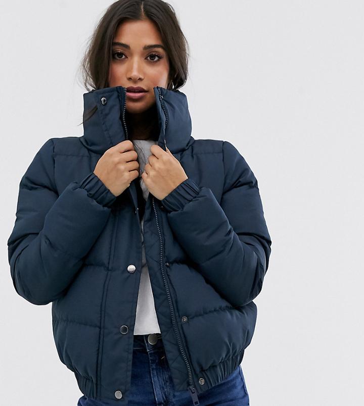 Brave Soul Petite Slay Padded Coat In Crop Length