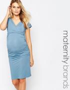Isabella Oliver Short Sleeve Wrap Dress - Blue