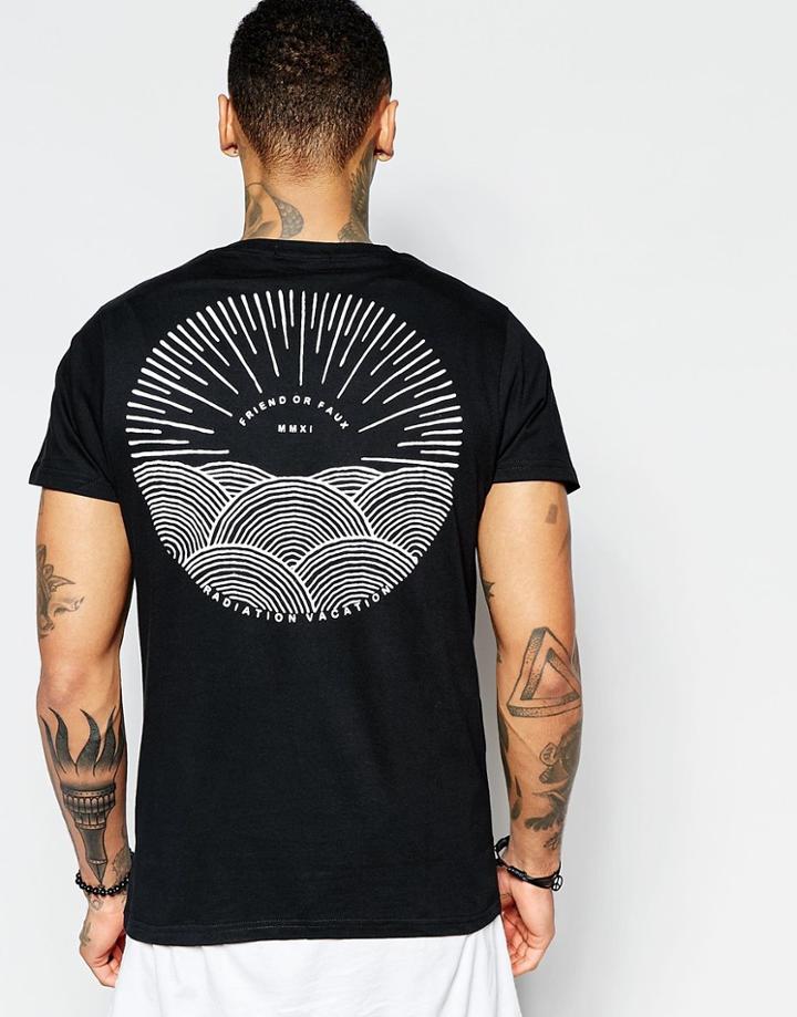 Friend Or Faux Sunset T-shirt Black - Black
